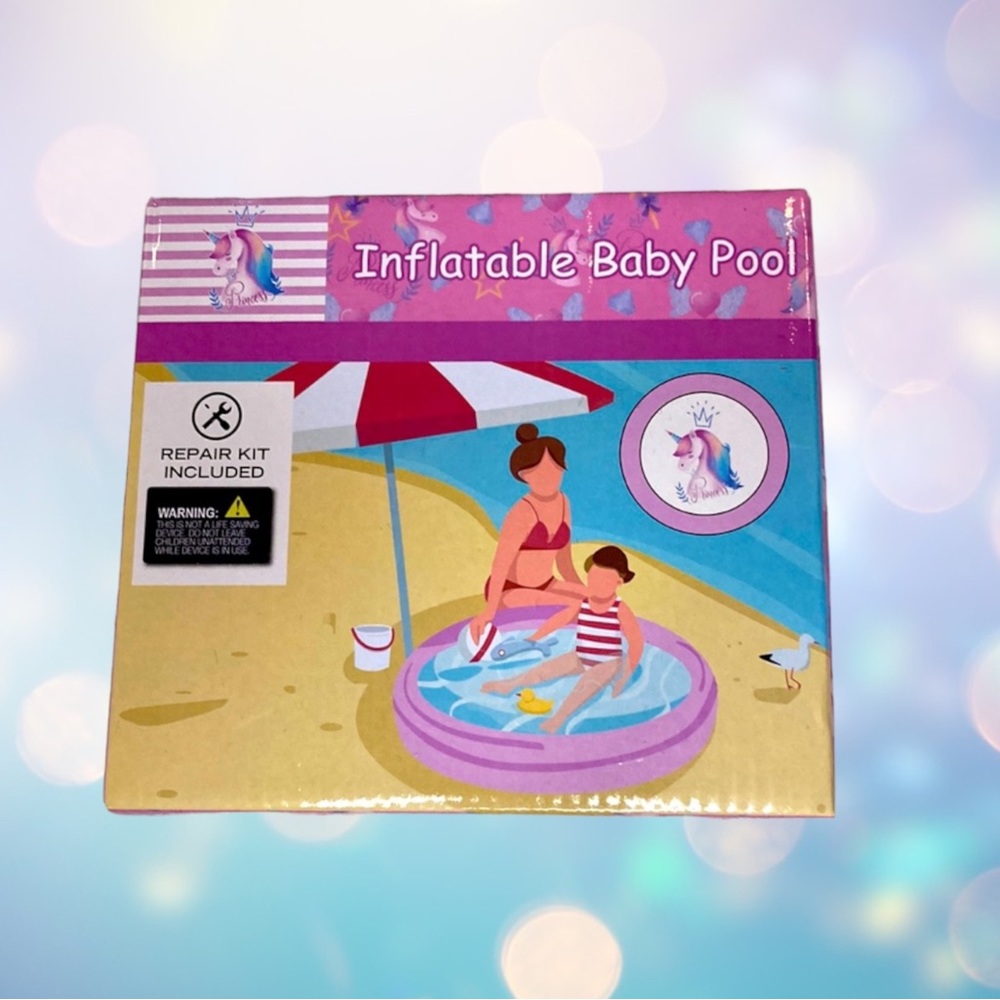 29. 2xHOST PICK NIB Inflatable Baby Pool Unicorn Princess Design